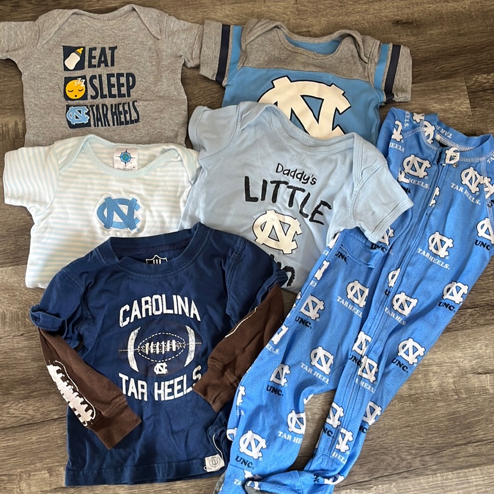 UNC Tarheels Baby Clothes Bundle (3M, 6M, 9M, 18M)